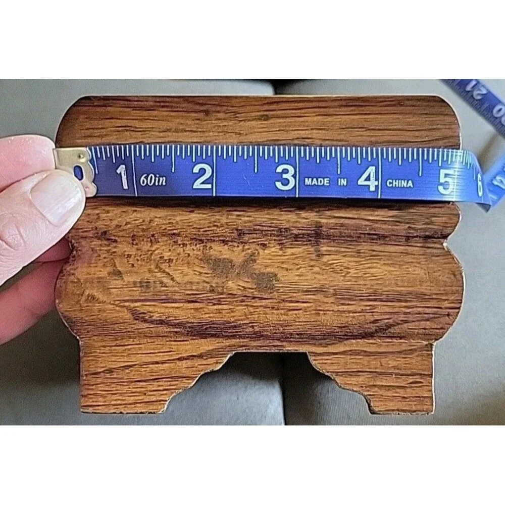 Wood Trinket Box w/ Lid & Feet - Square - Solid Wood - 5